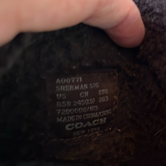 COACH SHERMAN SIGNATURE MID FLEECE SUEDE BOOTS 8.5 - Picture 6 of 8